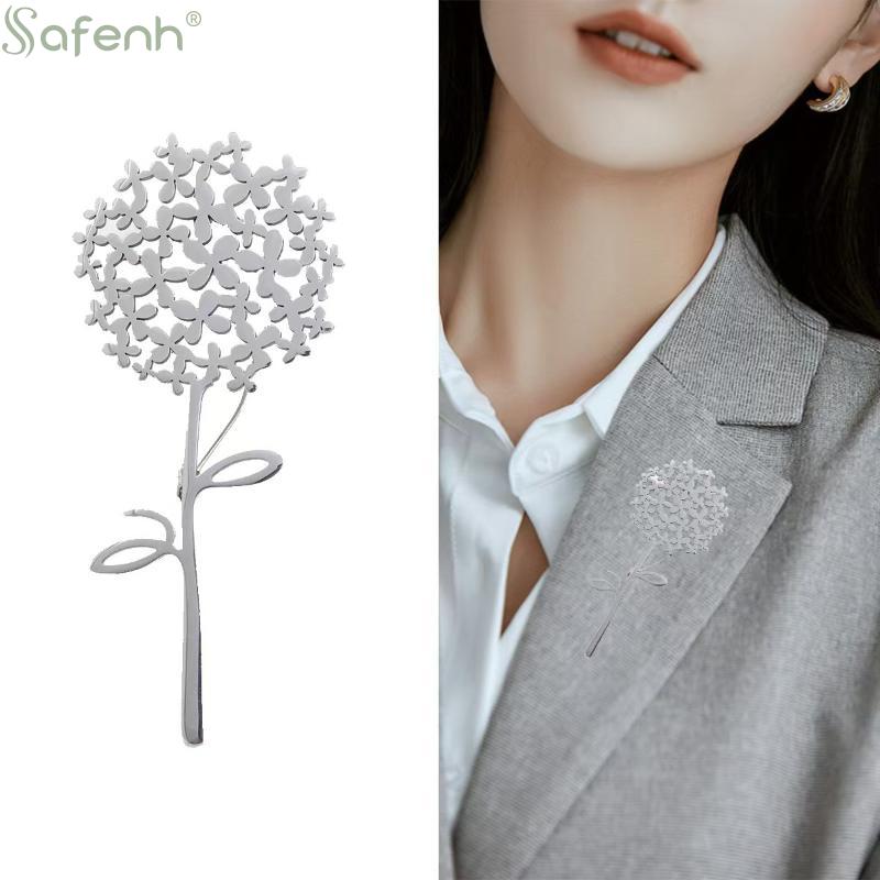 Trendy Stainless Steel Dandelion Brooches For Women Plant Pins Casual Party Accessories Luxury Gifts Friends