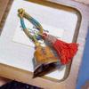 Lightning-Struck Jujube Wood Bell Pendant Keychain - Unisex Tassel Charm & Car Ornament