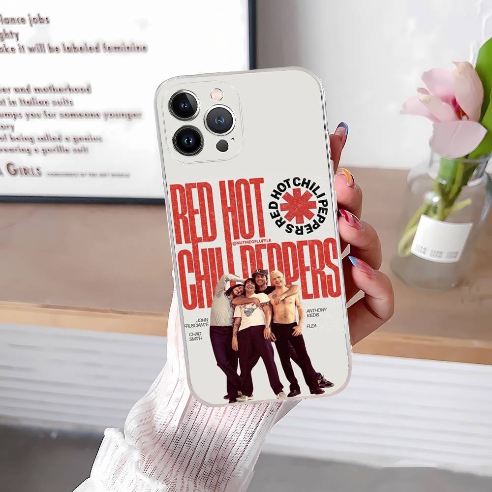 Popular Rock Band Red Hot Chili Peppers Transparent Phone Case for iPhone 17 Air 16 Pro Max 15 14 13 12 11Plus Shockproof Cover