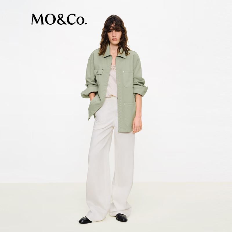 MO&Co. Solid Cotton Loose Fit Jacket