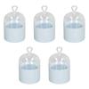 5pcs Beauty Egg Holder Dust Proof Transparent Cover Removable Hollow Rack Hanging Makeup Sponge Travel Case Blue