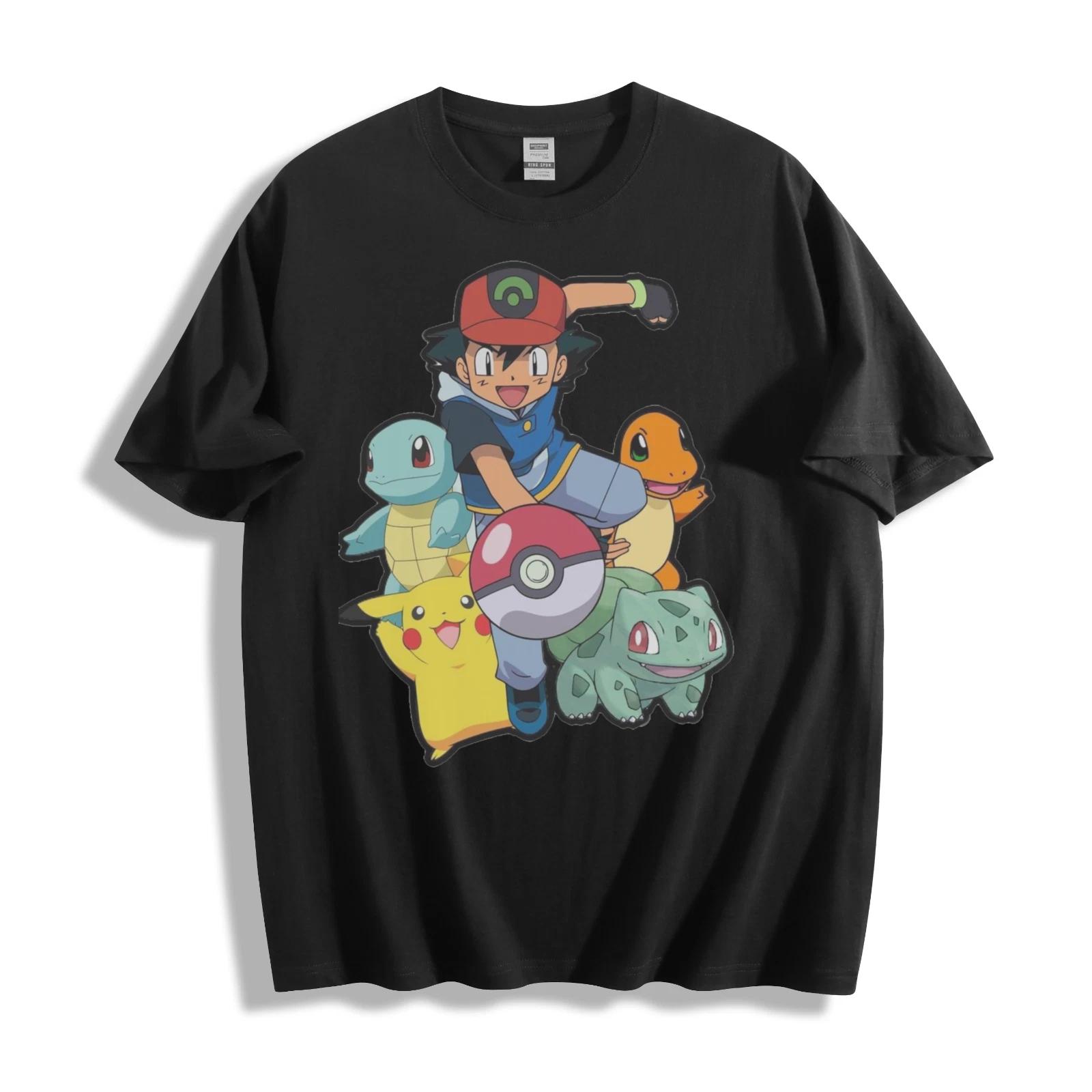 Ash & Pokémon Squad T-Shirt - Epic Trainer Team Unisex Tee S