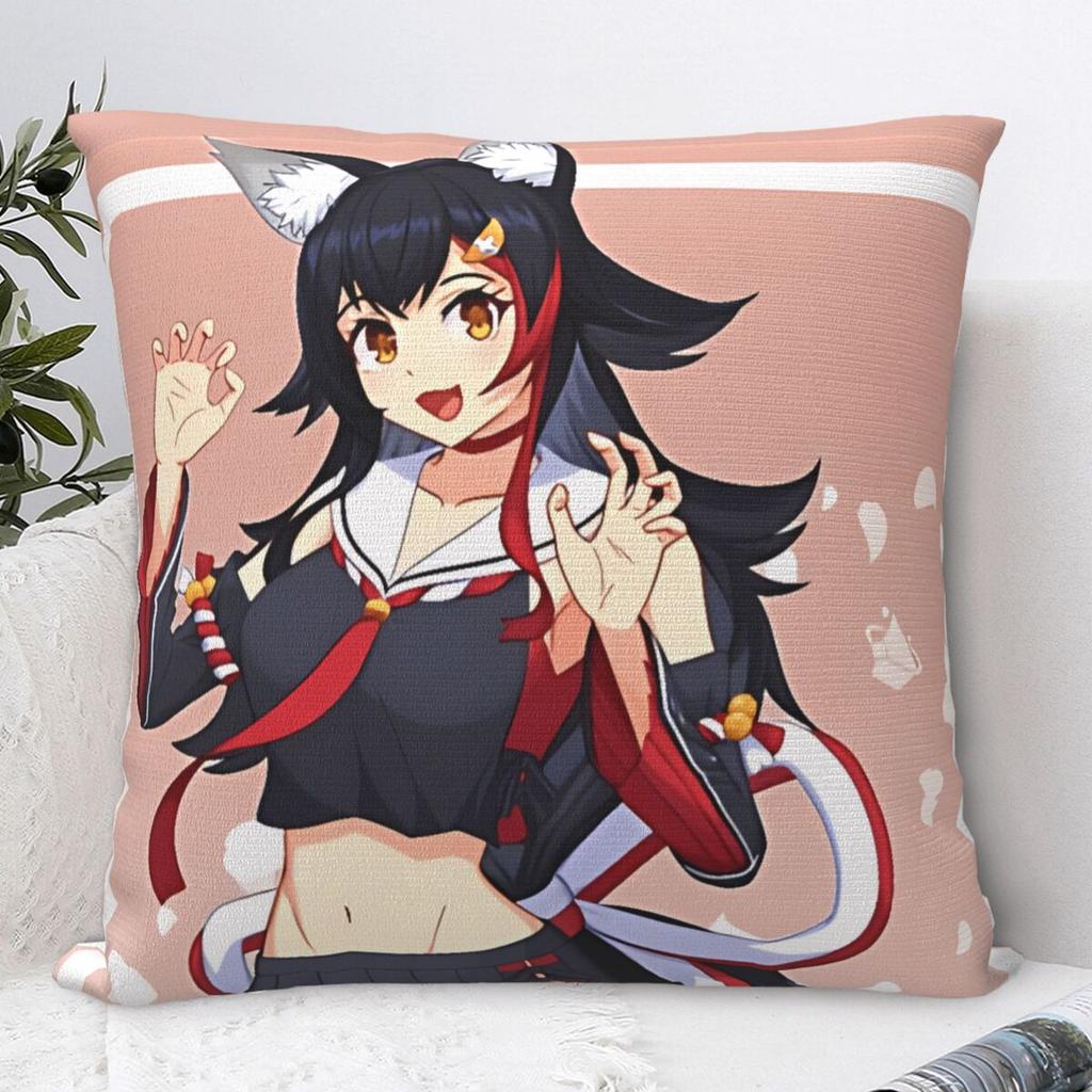 Pillow Case Ookami Mio Square Pillow Cover Cute Funny Cushion Cover Design Pillowcases For Chair Sofa Home Decoration