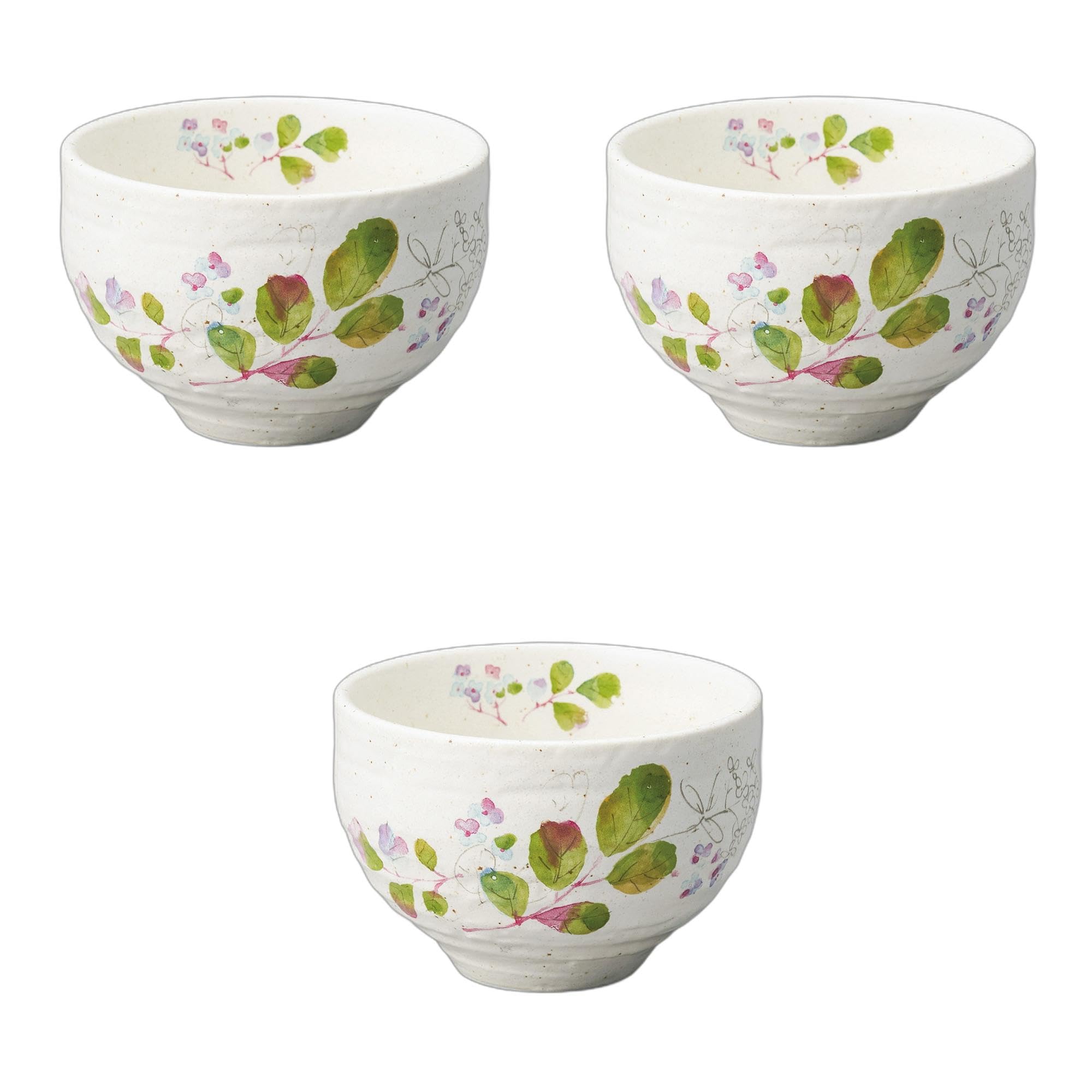 

Setomonohonpo Set of 3 Flower and Plant Design Bowls x Ceramic Bowls (Setomonohonpo) [10.2 7cm]