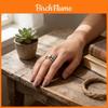 Bohemian Heart Shaped Ring With Rotating Pendant Retro Alloy Stylish Jewelry For Women And Men