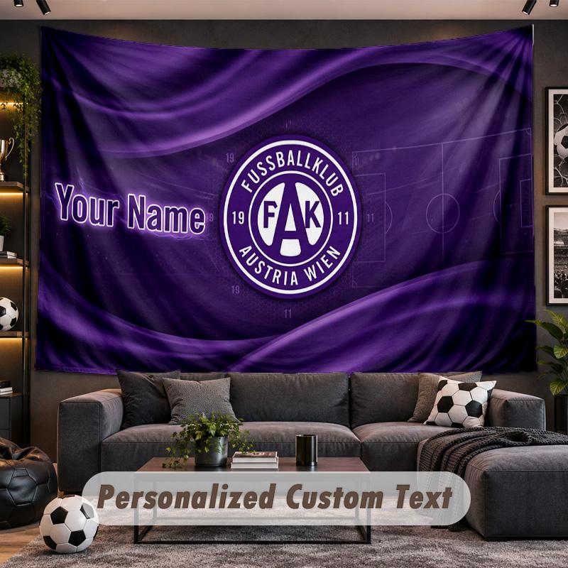 Austria Wien FC Personalized Tapestry Support Custom Name, Wall Art Home Decoration