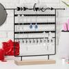 5 Tier Jewelry Earring Organizer Stand Decoration Showcase with Durable Iron Wood Base for Bedroom