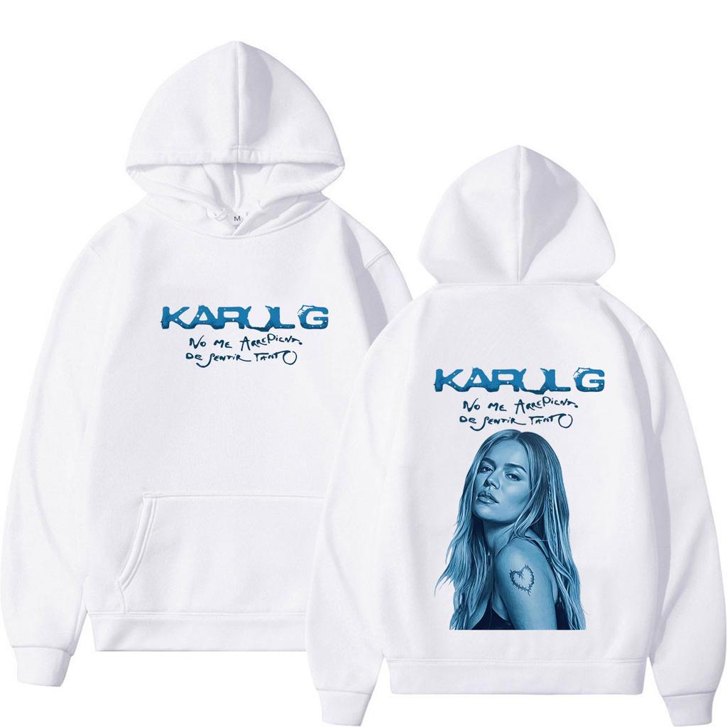 Karol G Album No Me Arrepiento De Sentir Tanto Hoodie Men Women Fashion Long Sleeves Casual Sweatshirt Fan Gifts
