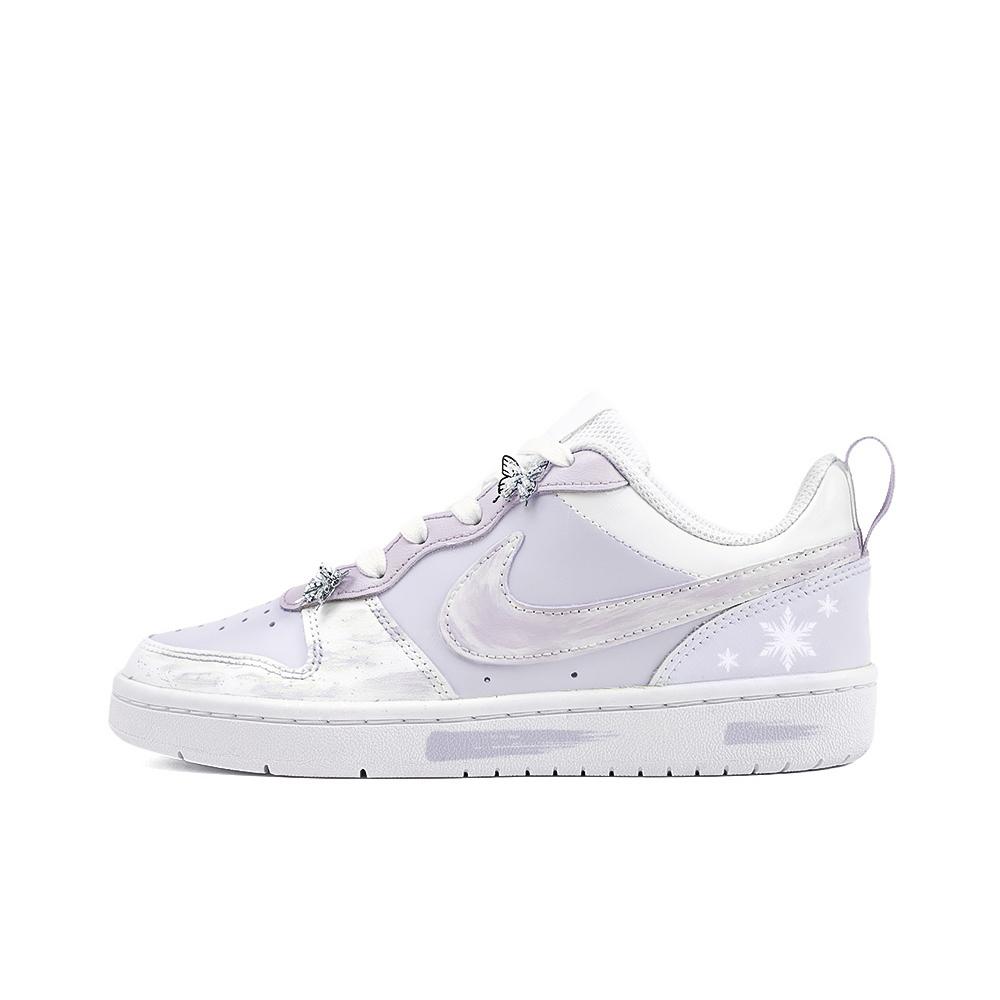 

Nike Court Borough Low Love Wednesday, Amber Slip Resistant Abrasion Resistant Low top Skateboard Shoes GS White Purple BQ5448-100(Team189-) 35.5