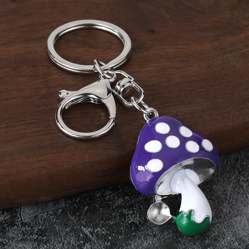 Vibrant Cartoon Mushroom Enamel Keyring Cute Charm For Bags And Accessories A8