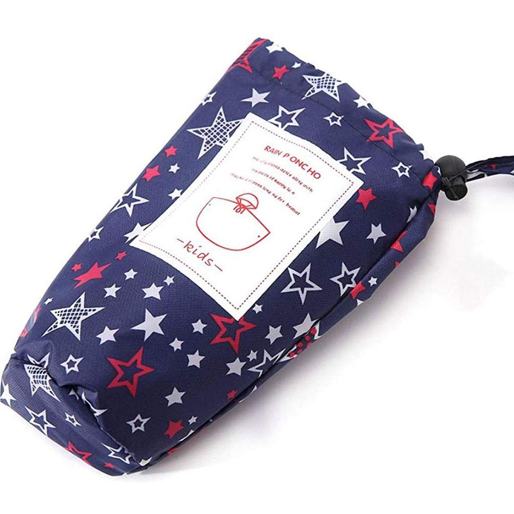 Raincoat for Cute Rain Raincoat for Boys [Iikuru] Kids, Rainwear, Children's Gear, Girls, Raincoat, Poncho, (Blue (Stars), M)