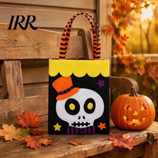 Ghost Pattern Gift Bags Halloween Candy Bag, Cute Pumpkin Tote for Kids, Spooky Kids Goody Cartoon Treat Bag Party, Trick or Favor Non-woven