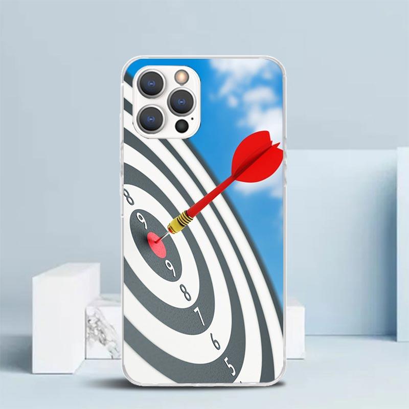 

Darts Aesthetics Wire Target Soft Cover for iPhone 16 17 Air 15 14 Pro Max 16E Phone Case 13 Mini 12 11 7 SE 8 Print Pattern Fit iPhone 15 Pro