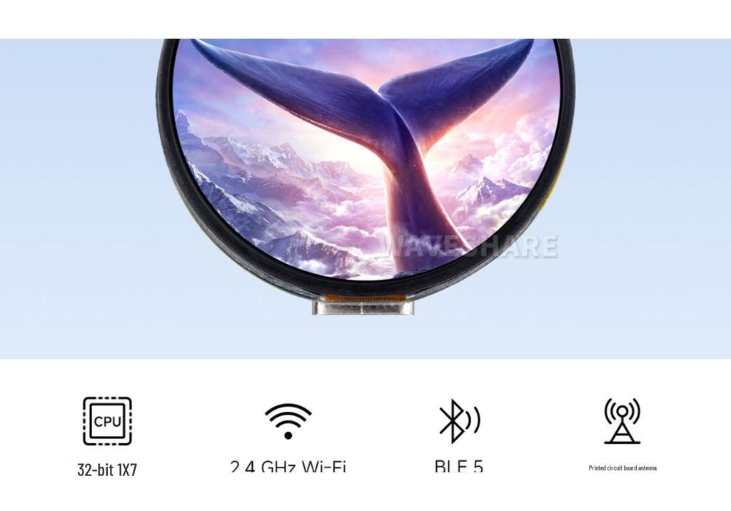 ESP32-S3 1.32" AMOLED Dev Board, 466×466 Res, XiaoZhi AI Compatible