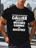 Unisex Unisex T-Shirt Short Sleeve Top White German Humorous S In Different Font Sizes Printed On Black Unisex T-Shirt Surface. Funny Round Neck Outdo