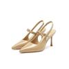2024 Summer New Women's Sandals Patent Leather High Heels Footwear Elegant Slingback Pointed Stiletto Heels Party Lady Shoes