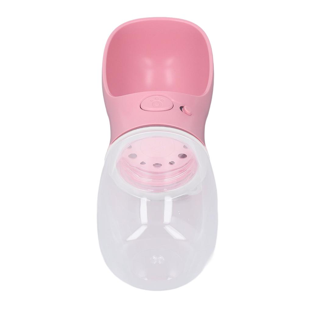 350ml Pet Water Bottle Plastic Portable Puppy Water Dispenser for Dogs Cats Travel Outdoor Pink