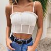 Lace Tank Top Solid Halter Crop Tops Women Summer Adjustable Strap Translucent Camis Backless Camisole Casual Tube Female Sleeveless Cropped Vest