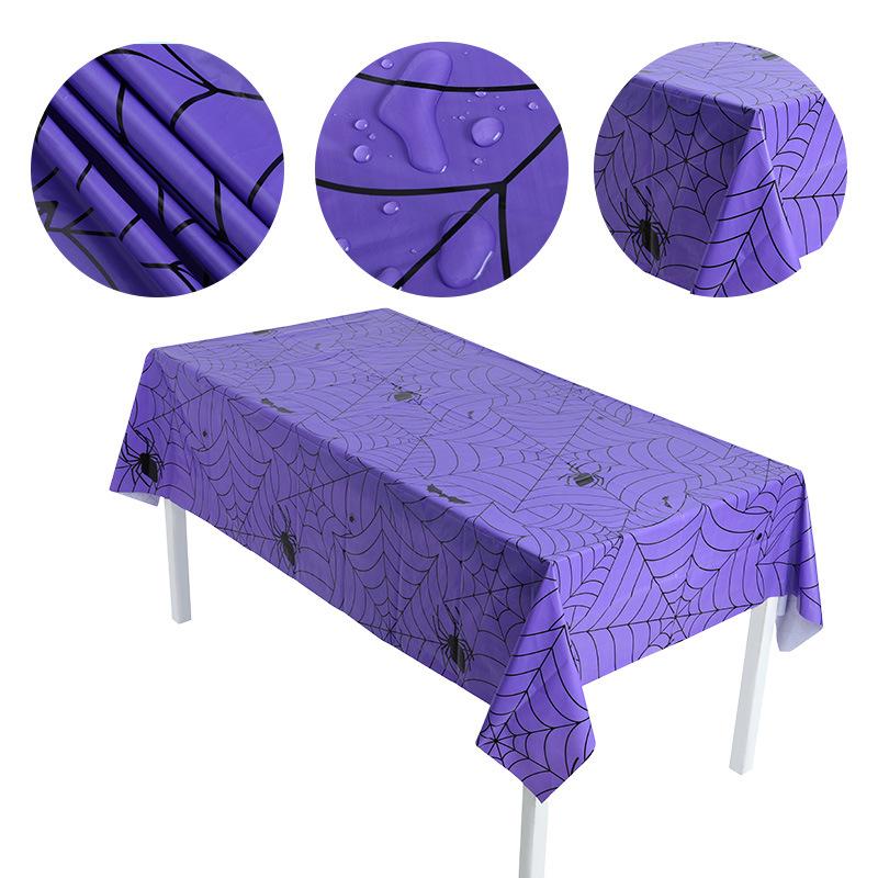 WTEMPO Halloween Spinnennetz Tischdecke Rechteckig Plastik Spinnennetz Tischdecke Große Größe Tischdecken für Heimdeko Halloween Party Dekorationen