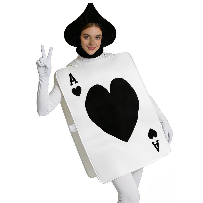 Halloween-Kostüme, für Männer und Frauen, Alice im Wunderland Spielkarten, Herz-Kostüme, Familienkostüme