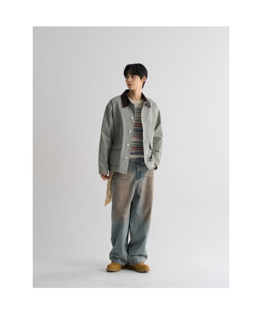 8Seconds Contrast Collar Neck Coverall Jacket Khaki