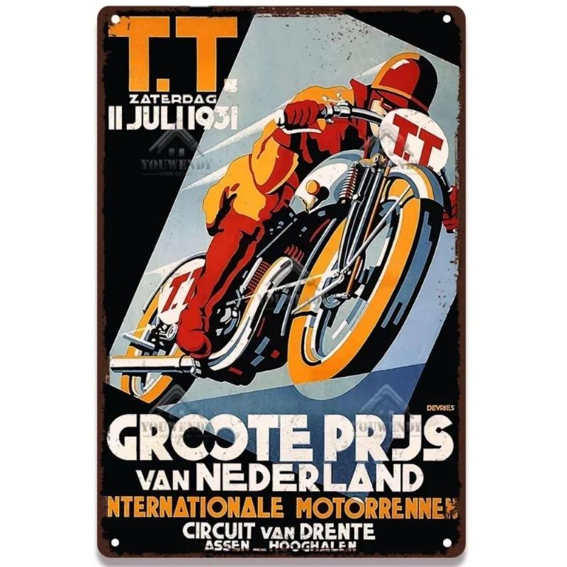 Scooter Metal Wall Art, Retro Moped Poster Sign 20x30cm