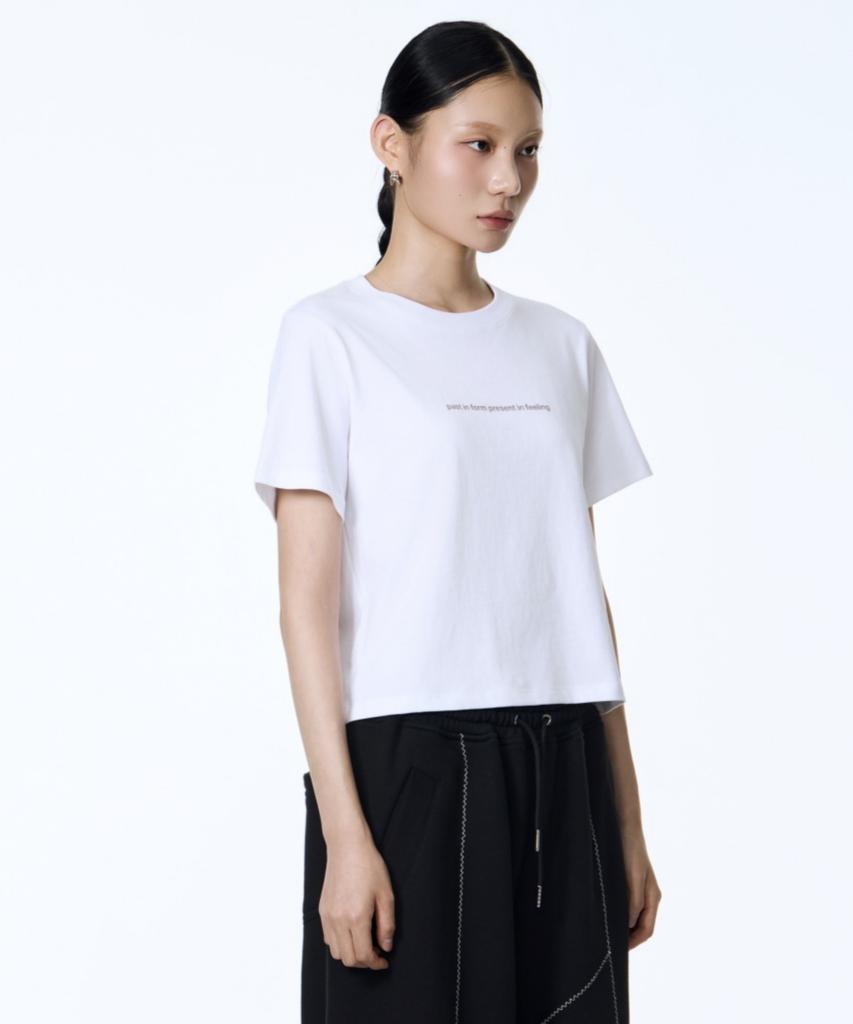71TO96 Lettering Crop T-Shirt (White)