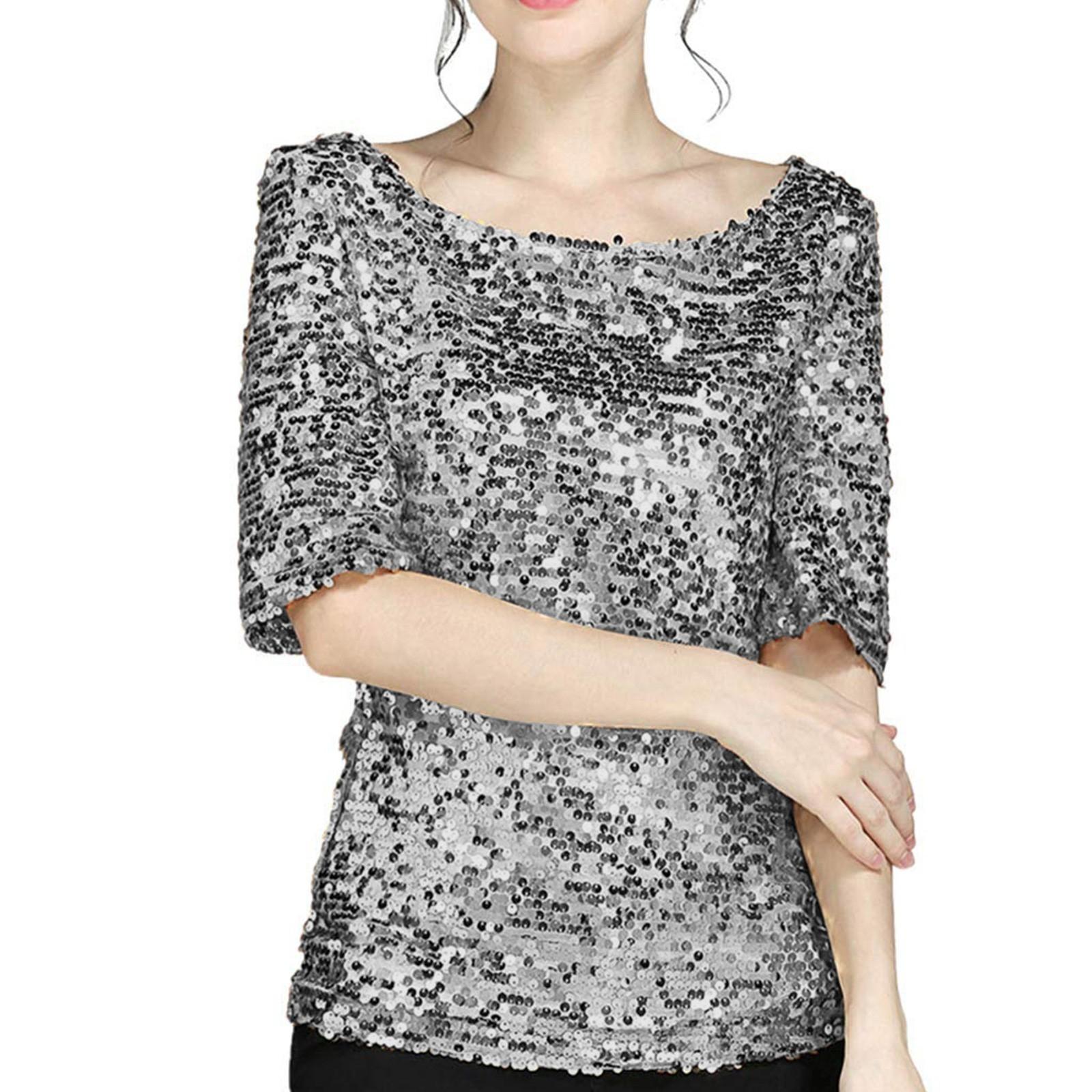 

Модная женская повседневная блузка с блестками для коктейлей и укороченных топов, рубашка XXXXXL