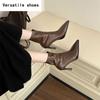 Street Style Women Ankle Boots Fashion Pointed Toe Short Booties Designer Thin High Heels Stripper Shoes Botas Mujer
