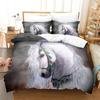 Conjuntos de cama de cavalo, solteiro, casal, queen, king size, colcha, capa de edredom, conjunto com fronha, animal, 2/3 peças, capa de edredom de poliéster