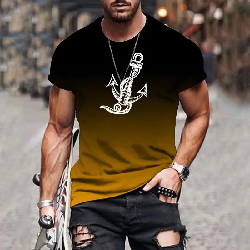 

Горячая Распродажа Новая Персонализированная Футболка с Градиентом На 3D Печати Хэллоуин Напечатаны Короткие Рукава Мужская Мода Повседневные Топы Оверсайз 6XL