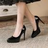 Fashion Elegant Woman Heeled Shoes Autumn New Pointed Patent Leather Pumps for Women Solid Stiletto Heels Sexy Temperament Single Shoes