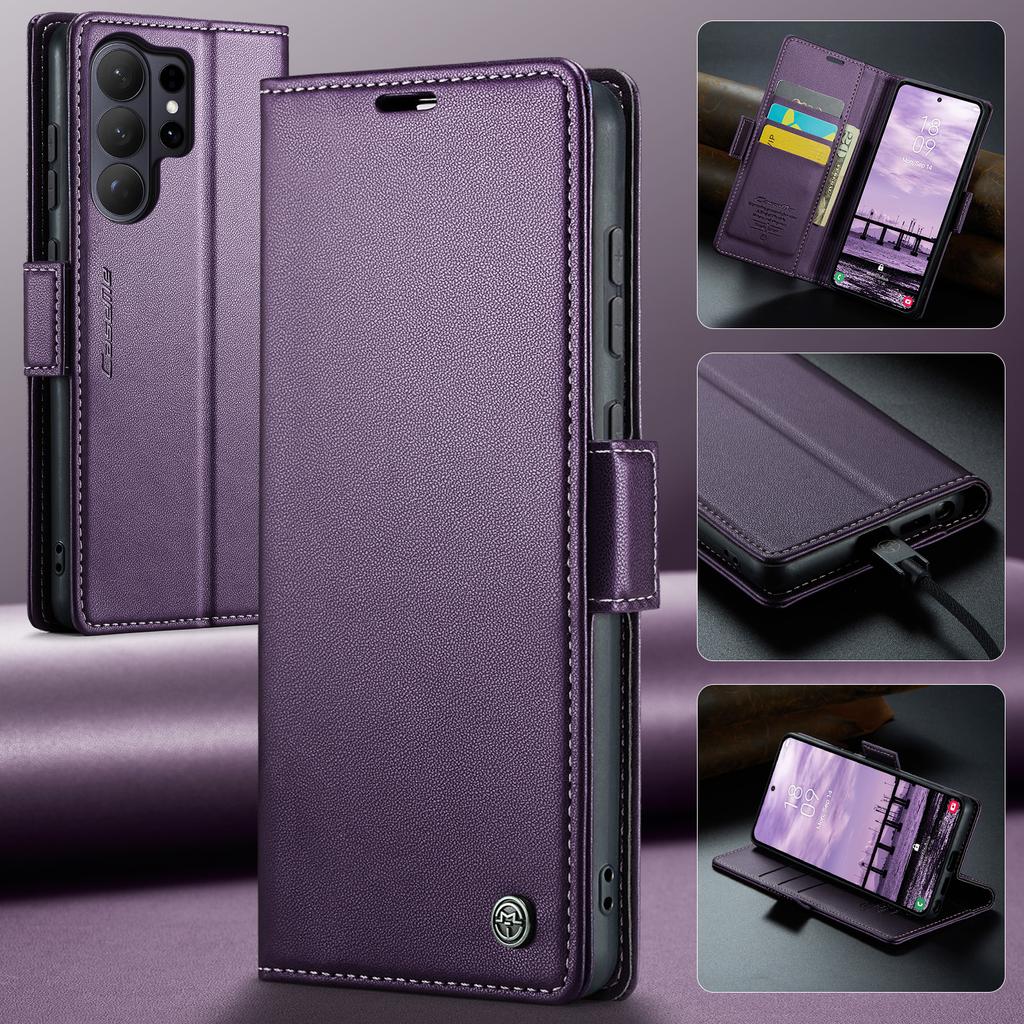 CaseMe Magnetic PU Leather Wallet Phone Case For Samsung Galaxy S26 Ultra/S25 Plus/S24/S23/S22/S21/S20 Card Holder Pocket Cover