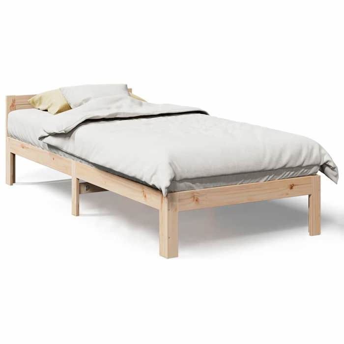 VidaXL Cadre de lit sans matelas 90x200 cm bois de pin massif, meuble de chambre, sommier, lit double, lit, châlit, lit en 859232