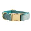 Lake green velvet pet collar dog leash