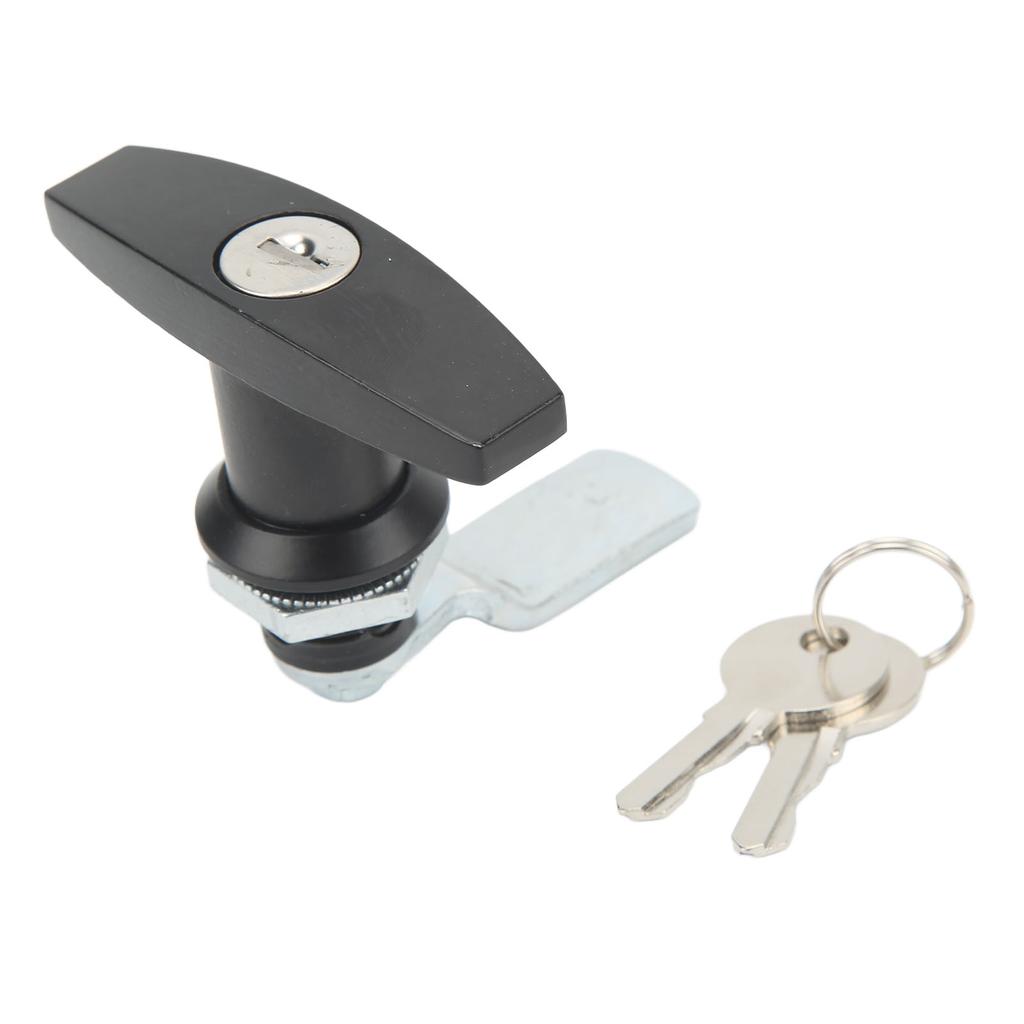 T Handle Door Lock Zinc Alloy T Handle Cabinet Latch for Garage Trailer Tool Box Black