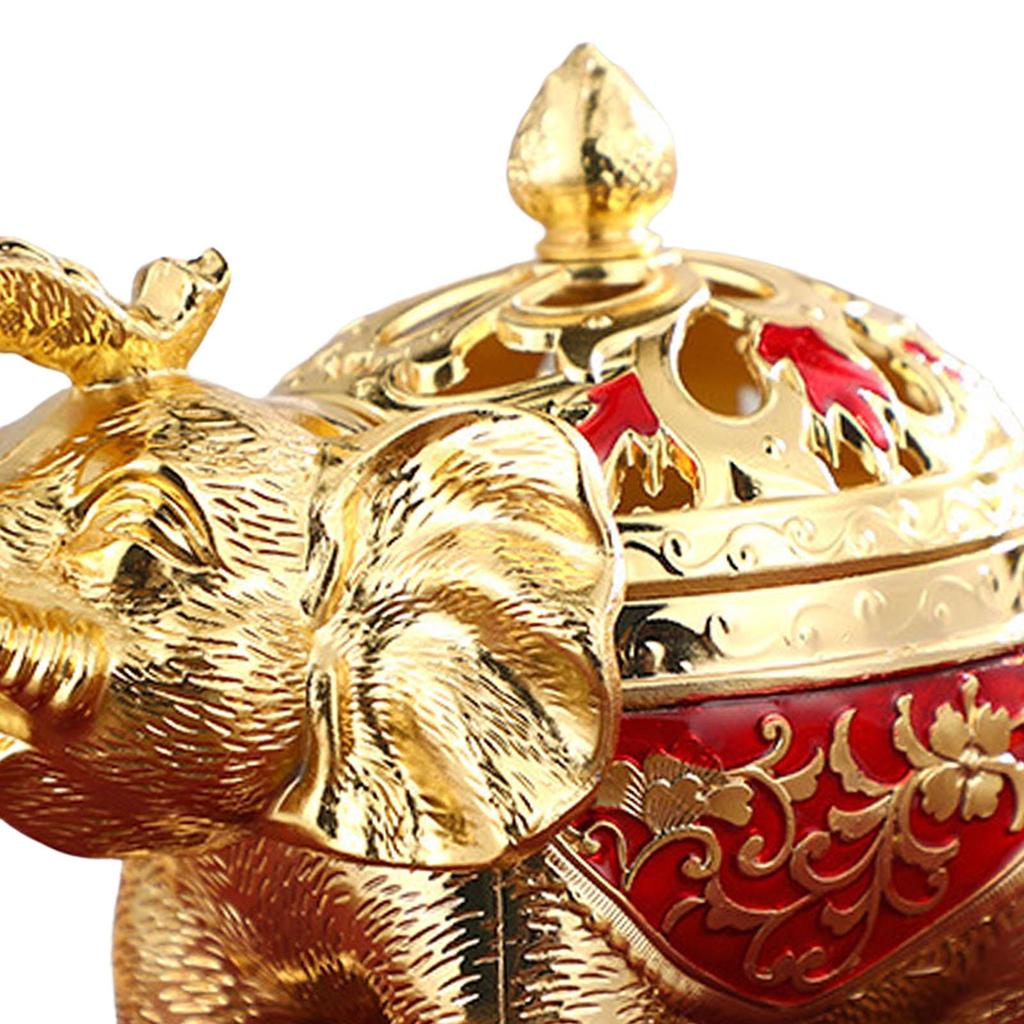 Elephant Statue Figurine Incense Burner Holder for Relaxation Bedroom Decor