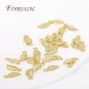 50/100Pcs Leaf Tag Charm Pendants Accessories 18K Gold Plated Extend Chain Tag Jewelry Making DIY Necklace Fittings