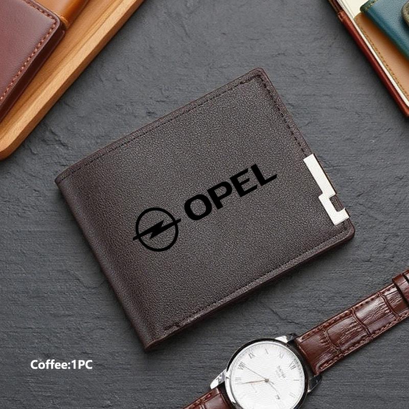 New Fashion Business Wallet Leather Car Logo Card Holder Men Coin Purse For Opel ADAM ASTRA J K CORSA E INSIGNIA MOKKA VIVA
