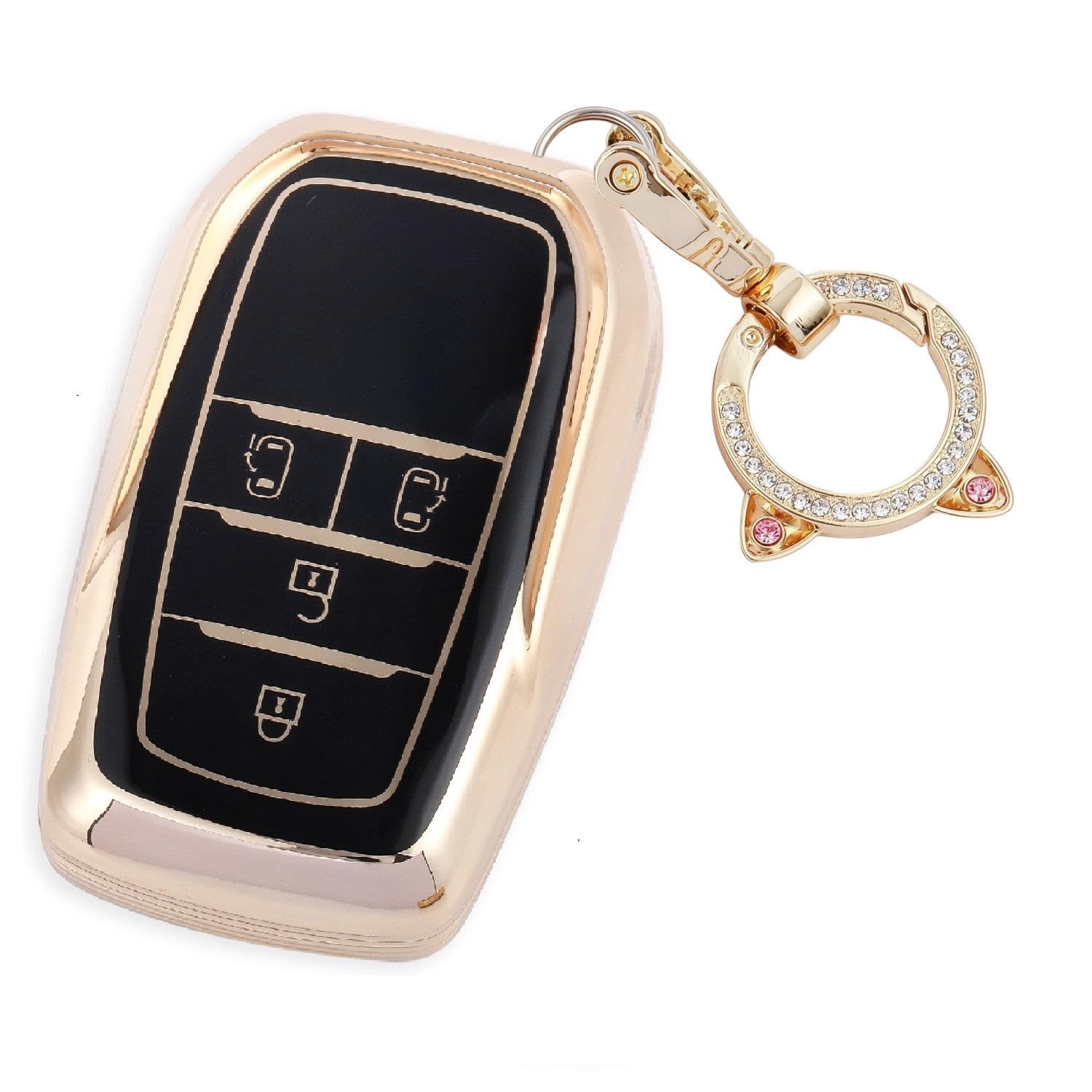 ZANEKO Sienta key case compatible Toyota Noah 90 series Voxy 4 buttons чёрный