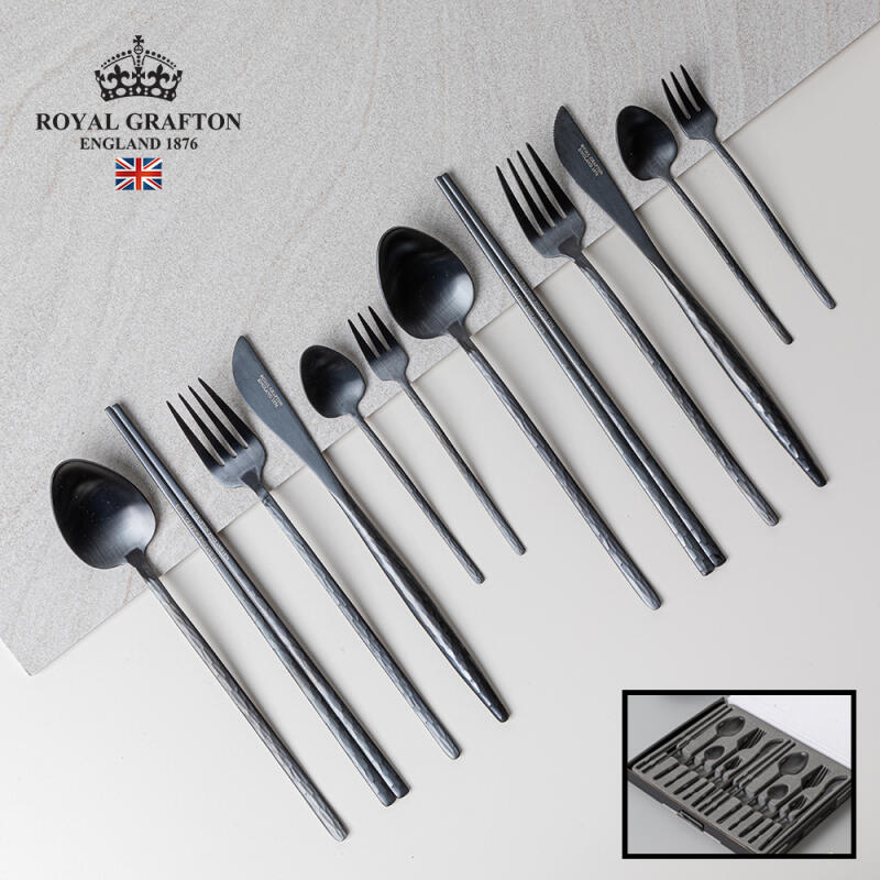[ROYAL GRAFTON] Royal Grafton Ramis Cutlery 14P (Black)