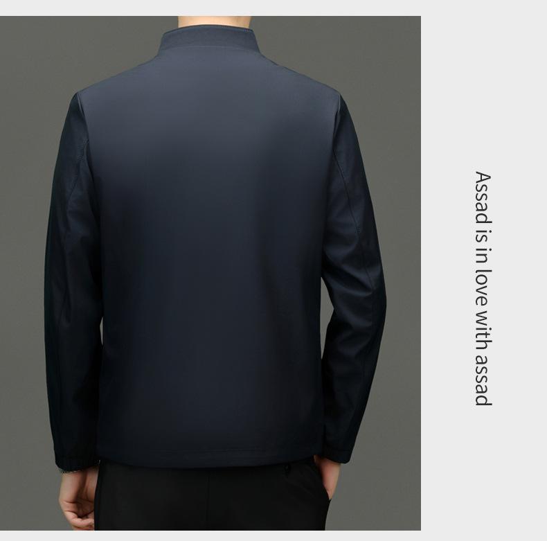Spring/Autumn Men's Stand Collar Business Jacket - Professional Attire for Young & Middle-aged Bosses