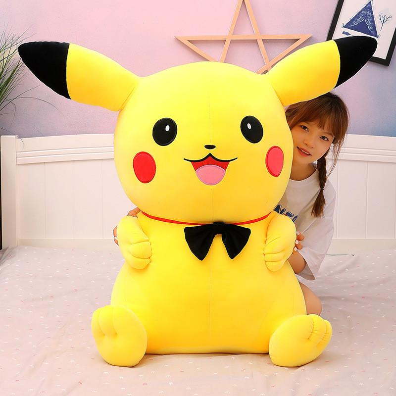 Wearing Tie Anime Pikachu Plush Doll Kids Birthday Gift Decoration Home