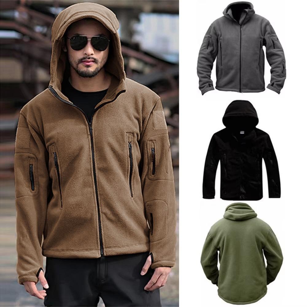 Man Tactical Jacket 300g Polar Fleece Outwear Windbreaker Thermal Heavyweight Winter Warm Coat Male Outdoor Coats Men's Jackets