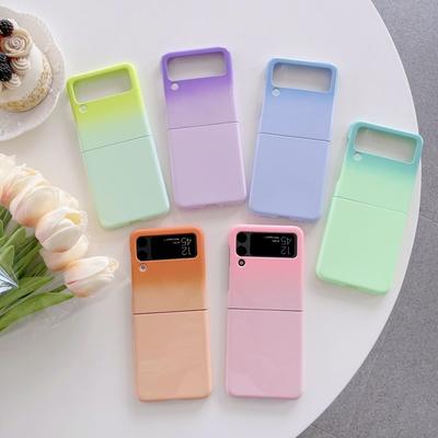 For Samsung Galaxy Z Flip 4 Case Glossy Gradient Folding Phone Case For Samsung Z Flip 3 5g Zflip4 Shockproof Hard Back Cover
