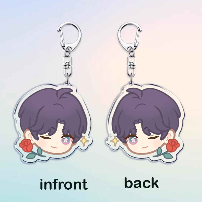 Game Love and Deepspace Keychain Accessories Bag Cute Chibi Sylus Zayne Rafayel Xavier Otome Keyrings Jewelry Fans Freinds Gifts
