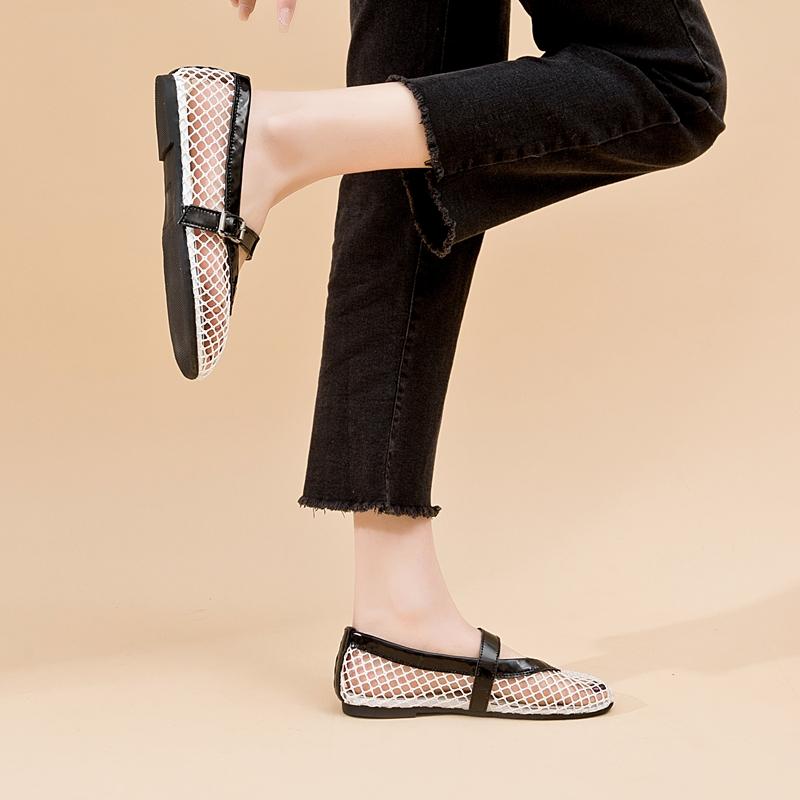 Sandales femme maille plate sandales femme taille maille printemps été chaussures femmes