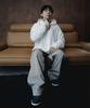 NODE LABS Dev:10 Cut Line Wide Cargo Pants_Beige