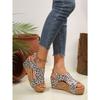 Women’s Peep-Toe Wedge Platform Rivet Roman Sandals Casual Summer Flats