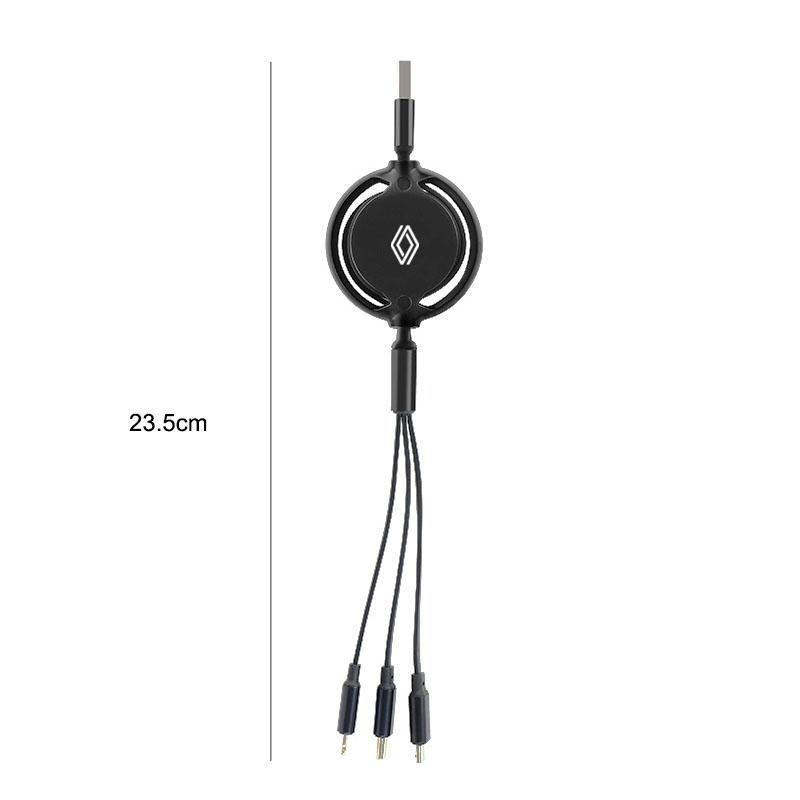 2026 Hot For Renault Interior Stickers Car Interior 3 In 1 Micro USB Type C Fast Charging Cable Wire For Renault Kadjar Clio QM6